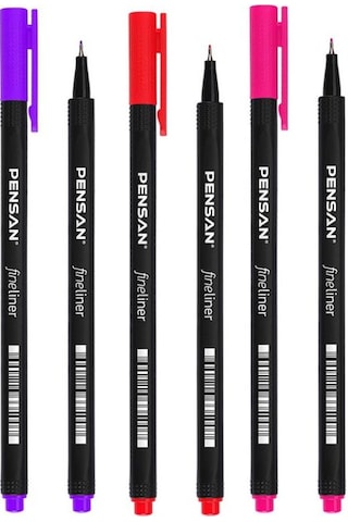 Fineliner Kalem 24 Renk Plastik Kutu 0.4mm Keçe Uçlu Kalem 1 Pake