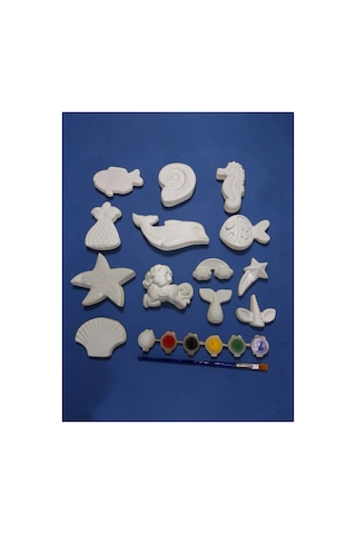 13 Adet Deniz Temalı Ve Unicorn Büyük Boy Taş Boyama Seti Anne, Çocuk, Yetişkin Etkinlik, Workshop