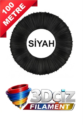 Pla 3d Kalem Filament Pla Siyah Renk 5x20 Metre 100 Metre Pla Filament
