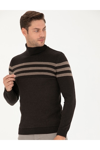 Pierre Cardin Erkek Kahverengi Triko Kazak 50278029-vr158 Kahverengi