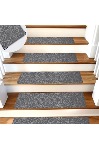 Tink Gri Kaydırmaz Keçe Merdiven Matı 22x75 Cm Gri - 7 Adet Gri