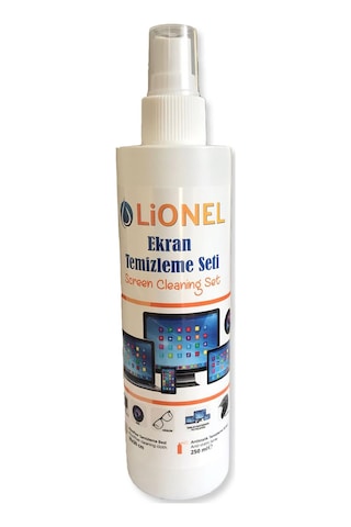 Lionel Ekran Temizleme Seti 250 Ml Temizleme Spreyi + 30x30 Cm Mikrofiber Temizleme Bezi-181
