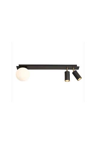 Rsylight Retro Masa Üstü 3 Lü 180derce Ledli Beyaz Opal Camlı Led Spot Beyaz Ampüllü Siyah