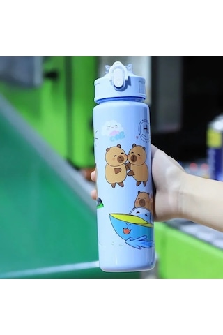 Elmpaly 750ml Kapıbarası Çocuk Kupa, 2 Adet Pink-2pcs Çok Renkli