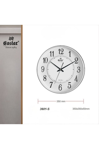 Eastar A3601 S 3d Kabartma Rakamlı Duvar Saati Gümüş