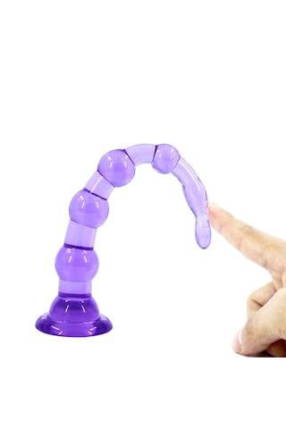 X-sense 6 Boğumlu Mor Yumuşak Esnek Jel Anal Plug