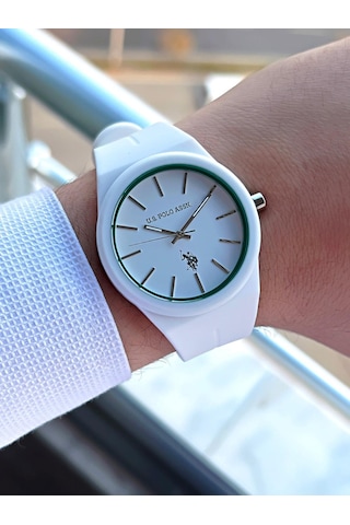 U.s.polo Assn Silikon Kordon 3 Atm Suya Dayanıklı Spor Erkek Kol Saati U.spa.1110.e01 Beyaz