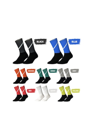 Lemestar Gece Bisikletçilik Ve Koşu İçin Yüksek Yansıtıcı Orta Bilek Çorabı - Antipatlama, Ter Emici, Nylon Spor Çorap Unisex Dh-31x