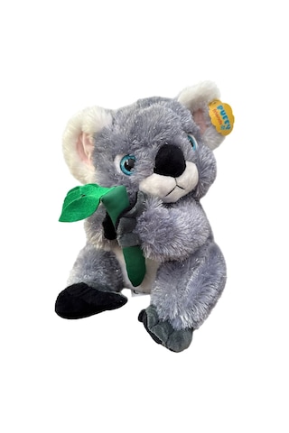 Sevimli Bambulu Kuyruklu Parlak Tüylü Koala Peluş Oyuncak 35 Cm Gri