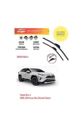 Toyota Rav4 Ön Muz Silecek Takımı 2006 Model Araca Özel Aparatsız Direk Montaj