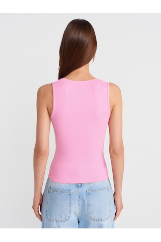Dilvin 31778 Dantel Detaylı Top-pembe Pembe