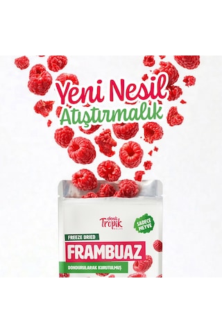Dondurularak Kurutulmuş Frambuaz 18 G Freeze Dried Meyve Cipsi Çıtır Meyve Kurusu 12 Adet