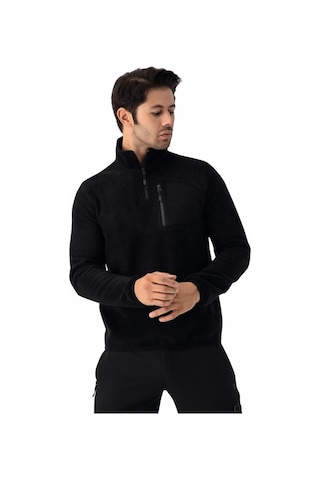 Crozwise Polar Yarım Fermuarlı Sweat Siyah