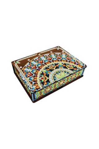 Dıy Elmas Boyama Saklama Kutusu Seti Köpüklü Toz Geçirmez Nakış Çapraz Dikiş Ahşap Kutu A