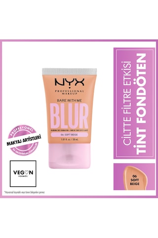 Nyx Professional Makeup Blur Tint Ciltte Filtre Etkili Fondöten - 06 Soft Beige