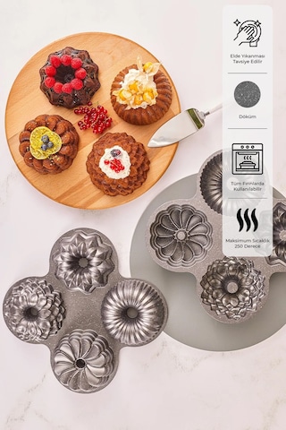 Emsan Griss Four In One 4'lü Gold Kek Kalıbı