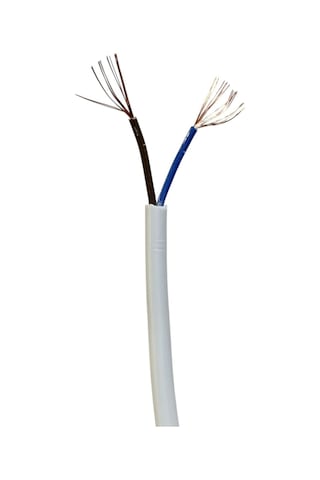 Aydınlatma Elektrik Kablosu 2 0,50 Ttr Yuvarlak Tip Tam Bakır Beyaz 3 Metre