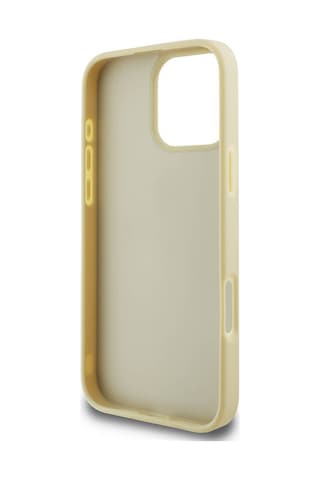 Apple iPhone 16 Pro Max Uyumlu Kılıf Guess Lisanslı 4g Büyük Metal Logolu Glitter Kapak Gold