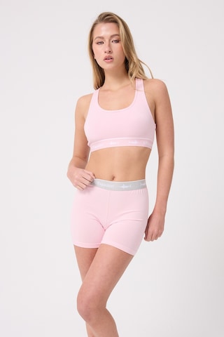 Athleshorts Yüksek Bel Kadın Uzun Boxer Şort-3274 Pembe