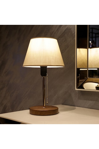 Homing Sera Ahşap Ayaklı Abajur Ayd-2647 Kahverengi