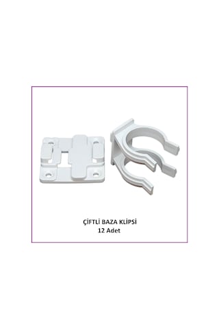 Baza Klipsi Çiftli 12 Adet Beyaz