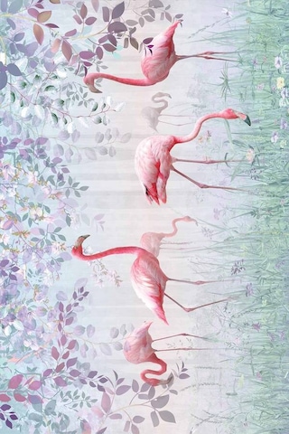 Pembe Flamingolu Dokuma Leke Tutmaz Masa Örtüsü Mso428n11
