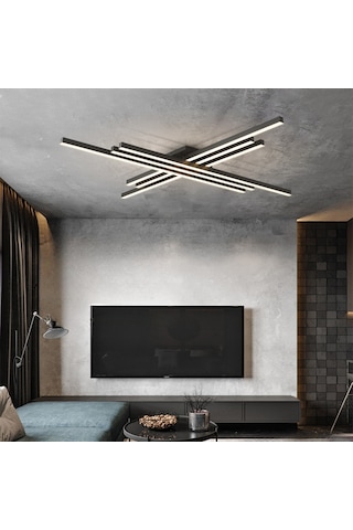 Siyah3 Işık Rengi 3 Led Tavan Lambası,avize,modern Aydınlatma,dekoratif Işık Siyah