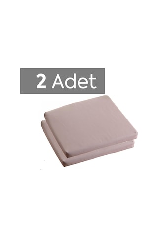 Sandalye Oturum Minderi Renkli 40x40x4 Bağcıklı Çıkarılabilir Kılıflı Çökme Yapmaz Açık Gri 2'li Çok Renkli
