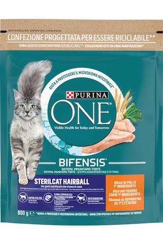 Purina One Coat& Hairball Kısırlaştırılmış Tavuklu Kedi Maması 800gx4