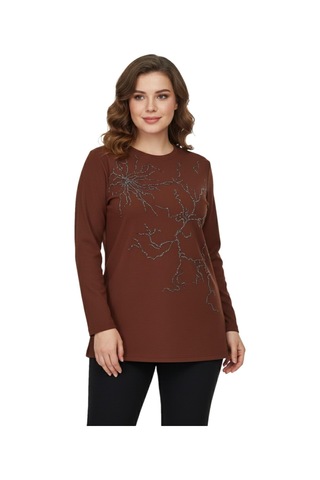 Nazal Kadın Önü Nakışlı Bluz Bgl-st05089 Taba