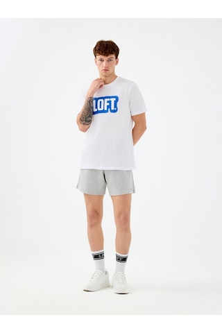 Regular Fit Erkek Şort Gri Melanj