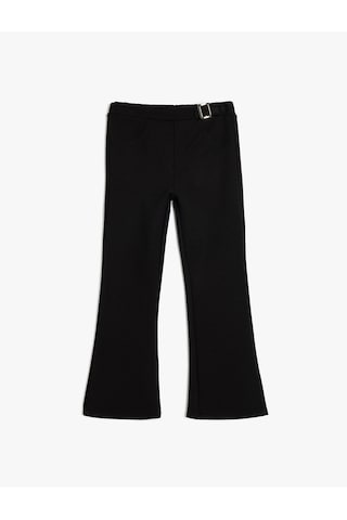 Koton İspanyol Paça Pantolon Beli Lastikli Viskon Kumaş Siyah 5skg40117ak Siyah