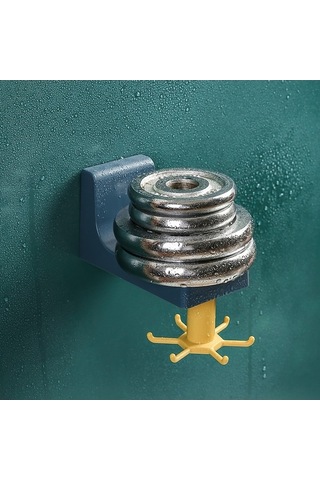 Pazly Alet Tutucu Yapışkan Duvar Kancası, Döner Askılı Raf, Mutfak Banyo Düzenleyici, Mavi Mavi