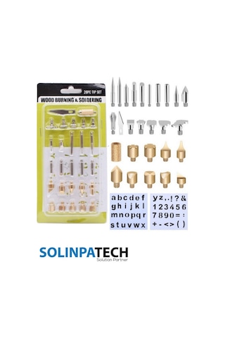 60W Isı Ayarlı Ahşap Yakma Kalemi + 29 Parça Ağaç Dağlama, Kesme, Oyma, Kabartma Uç Seti