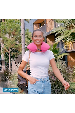 Ortopedik Visco Seyahat Yastığı Boyun Yastığı Visco Yastık