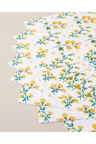 English Home Flora Muse 20'li Kağıt Peçete 33x33 Cm Sarı