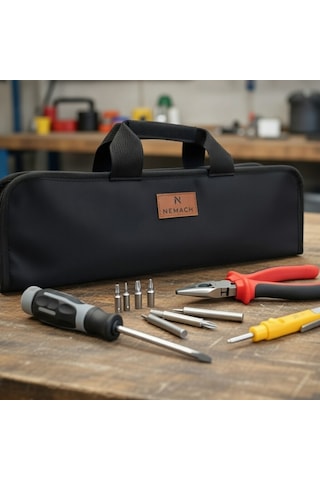Portatif Tamir Alet Takım & Avadanlık Çantası 11 Cepli Pratik Tool Bag Organizer Siyah