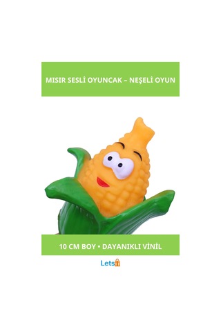 Sevimli Mısır Sesli Köpek Oyuncağı 10 Cm Dayanıklı Vinil