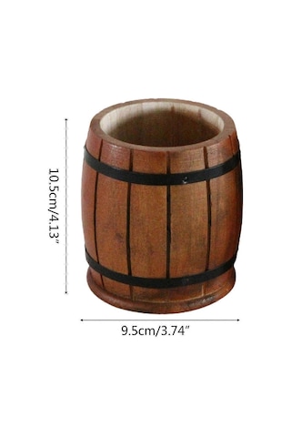 Ganzhoushop 2x/set Kalem Saklama Düzenleyici Şık Ahşap Kalemlik Ofis Masası Düzenleyici Makyaj Fırçası Saklama Kutusu Kalemlik Hediye Beyazretro