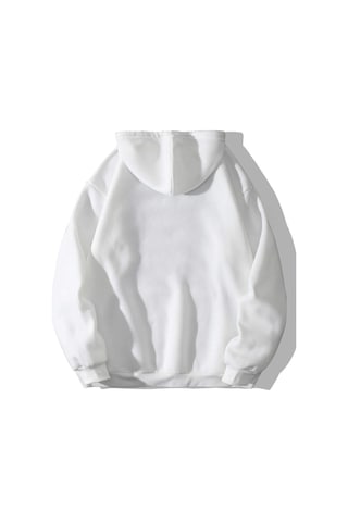 Altamira Unisex Beyaz Bear Ayı Baskılı Oversize Kapşonlu Sweatshirt 001