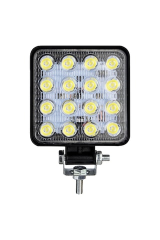 16 Led Kare Çalışma Lambası Off Road Traktör Tekne 10,5 X10,5 Cm