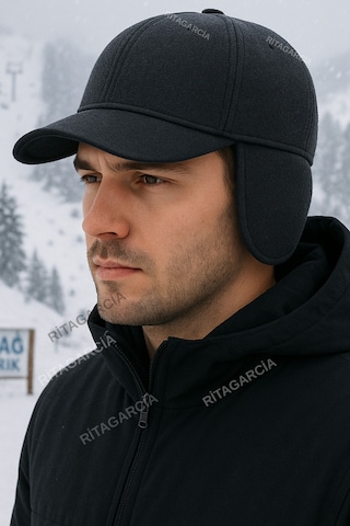 Kışlık Kulaklıklı Şapka Antrasit