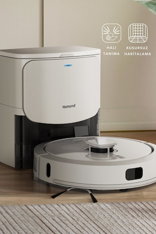 Homend Alex Laser Power+ 1287H Toz Hazneli Moplu Halı Tanıyan Robot Süpürge