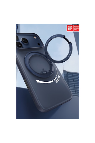 Torras Apple iPhone 17 Pro / 18 Pro Uyumlu O Stand R Fitness Serisi Magsafe Kılıf Lacivert