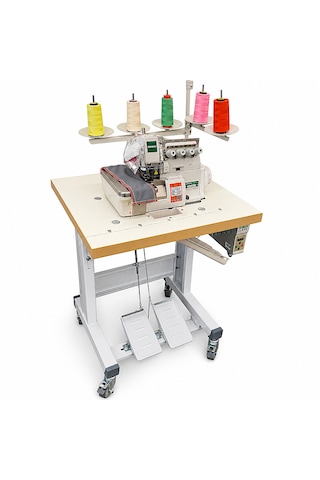 Sevmak Sk-700-05d Hem Kesme Hem De Sağlam Zincir Dikişi Bir Arada 5 İplik Overlok Makinası Ev İçin Uygun Küçük Masalı Grey