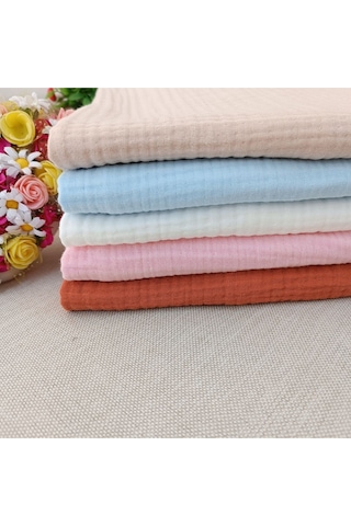 4 Kat Müslin Bebek Battaniyesi 80x90cm Çok Amaçlı Örtü Battaniye Havlu Yenidoğan Hediyelik Sütlü Kahve