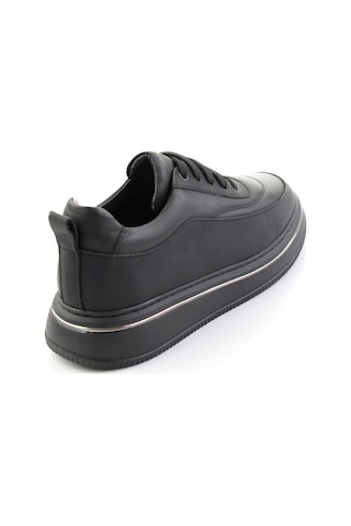 Bambi Mat Siyah Hakiki Deri Erkek Sneaker E01774016903