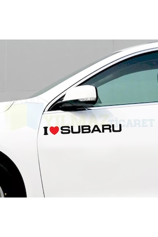 I Love Subaru Oto Sticker Tampon Yan Kapı Sticker Yapıştırma 2 Ad