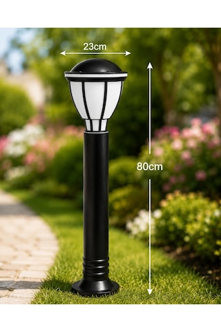Zita Bahçe Aydınlatma Kupa Armatür 80 CM Siyah Uzun Ip54