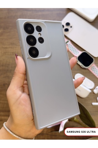 Samsung Galaxy S25 Ultra Uyumlu Kamera Korumalı Darbeye Dayanıklı Renk Atmayan Keep Silikon Kılıf Gri